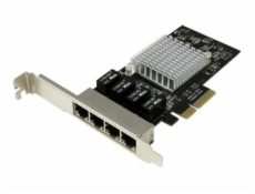 StarTech.com 4 Port PCIe Network Card - RJ45 Port - Intel i350 Chipset - Ethernet Server / Desktop Network Card - Dual Gigabit NIC Card (ST4000SPEXI) - Síťový adaptér - PCIe x4 nízký profil - 1GbE - 1