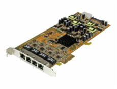 StarTech.com 4 Port Gigabit PoE (Power over Ethernet) Card - PCIe Network Card - PoE / PoE+ Up to 25W Per Port - PCIe NIC - Gigabit Ethernet Card (ST4000PEXPSE) - Síťový adaptér - PCIe x4 - Gigabit Et