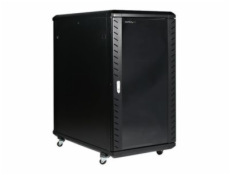 StarTech.com 22U Server Rack Cabinet with secure locking door - 4 Post Adjustable Depth (5.5  to 28.7 ) - 1768 lb capacity - 19 inch Portable Network Equipment Enclosure on wheels/casters (RK2236BKF) 
