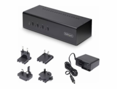 StarTech.com 4-Port Dual-Monitor DisplayPort KVM Switch, 4K 60Hz, 2x USB 5Gbps Hub Ports, 2x USB 2.0 HID Ports, Hotkey and Push-Button Switching, TAA Compliant - 3.5mm Audio, HDCP (P4DD46A2-KVM-SWITCH