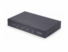 StarTech.com 4-Port KM Switch with Mouse Roaming, USB Switch for Keyboard/Mouse, 3.5mm and USB Audio, Peripheral Sharing for 4 Computers, USB 3.0 Switcher, TAA Compliant - Hotkey/Pushbutton Switching 