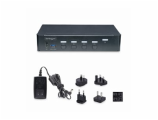 StarTech.com 4-Port DisplayPort KVM Switch, 4K 60Hz, TAA Compliant - Přepínač KVM / audio / USB - 4 x KVM / zvuk / USB - 1 místní uživatel - desktop - kompatibilní s TAA
