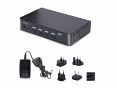 StarTech.com 4-Port DisplayPort 1.4 KVM Switch, 8K 60Hz / 4K 144Hz, 2x USB 3.0 Ports, 4x USB 2.0 Ports, Hotkey Switching, TAA Compliant (D86A2-4-PORT-8K-KVM) - Přepínač KVM / audio / USB - 4 x KVM / z