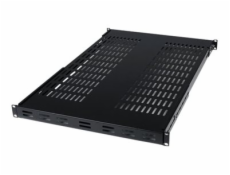 StarTech.com 1U Adjustable Vented Server Rack Mount Shelf - 175lbs - 19.5 to 38in Deep Universal Tray for 19  AV/ Network Equipment Rack (ADJSHELF) - Police skříně - černá - 1U - 19  - pro P/N: CABSCR