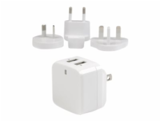 StarTech.com Dual Port USB Wall Charger 17W/3.4A - Travel Charger 110V/220V - Síťový adaptér - 17 Watt - 3.4 A - 2 výstupní konektory (USB) - bílá - pro P/N: USBLT1MWS, USBLT2MBR, USBLT2MW, USBLT30CMW