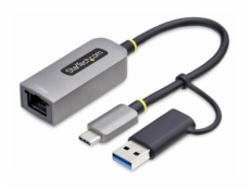 StarTech.com USB-C to Ethernet Adapter w/USB-A Adapter, Realtek RTL8153B - Síťový adaptér - USB-C 3.2 Gen 1 - Gigabit Ethernet - šedá space gray