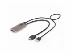 StarTech.com HDMI to DisplayPort Adapter, 8K 60Hz, Active Video Converter - Kabel adaptéru - HDMI s piny (male) do DisplayPort se zdířkami (female) - 30 cm - šedá space gray - aktivní, podpora 8K60Hz,