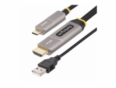 StarTech.com 50ft (15.2m) USB-C to HDMI 2.0 Active Optical Cable, 4K 60Hz - HDMI kabel - 24 pin USB-C s piny (male) do HDMI, USB (pouze napájení) s piny (male) - 15.2 m - stíněný/fiber optic - černá -
