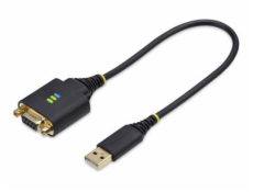 StarTech.com 1ft/30cm USB to Null Modem Serial Adapter Cable, FTDI, RS232 - USB / sériový kabel - USB (M) do DB-9 (F) šroubovací - 30 cm - lisovaný, drsný - černá