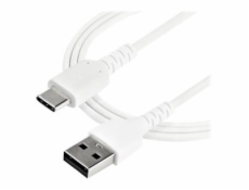 StarTech.com 1m USB A to USB C Charging Cable, Durable Fast Charge & Sync USB 2.0 to USB Type C Data Cord, Rugged TPE Jacket Aramid Fiber M/M 3A White, Samsung S10, S20, iPad Pro, Pixel - Heavy Duty a
