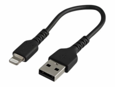 StarTech.com 15cm(6 in) Durable Black USB-A to Lightning Cable, Heavy Duty Rugged Aramid Fiber USB Type A to Lightning Charger/Sync Power Cord, Apple MFi Certified iPad/iPhone 12 Pro Max - iPhone 7/8/