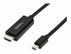 StarTech.com Mini DisplayPort to HDMI Adapter Cable - mDP to HDMI Adapter with Built-in Cable - Black - 3 m (10 ft.) - Ultra HD 4K 30Hz (MDP2HDMM3MB) - Kabel adaptéru - Mini DisplayPort s piny (male) 
