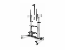 StarTech.com Rolling TV Cart/Stand On Wheels, Up to 100inch/220lb Screens - Vozík - pro plochý panel - plast, hliník, ocel - černá, stříbrná - velikost obrazovky: 60 -100 
