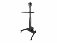 StarTech.com Mobile Workstation Cart with Monitor Mount, CPU/PC Holder, Keyboard Tray, Ergonomic Height Adjustable Desktop Computer Cart, Rolling Mobile Standing Workstation on Wheels - Portable Stand