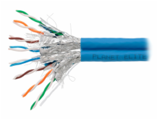 PLANET kabel SFTP, drát, Cat 6A, 4p, 500MHz, LS0H, TWIN stíněný každý pár, Planet Elite, modrý, Dca, balení 2*500m