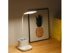 Platinet stolní LED lampa 5W, integrovaná baterie 2400mAh, USB port, bílá