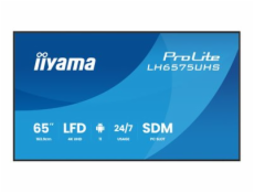 iiyama ProLite LH6575UHS-B2AG - 65  Trída úhloprícky (64.5  zobrazitelný) displej LCD s LED podsvícením - digital signage - s vestavený prehrávac médií, SDM Slot PC - 4K UHD (2160p) 3840 x 2160 - cern