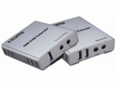PremiumCord HDMI KVM extender s 2xUSB na 60m s audiem přes jeden kabel Cat5/6
