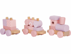 small foot Nasazování Dřevěný vláček růžový