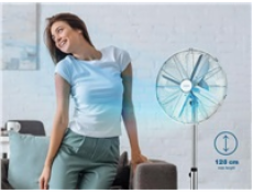 Orava SF-200 X stojanový kovový ventilátor, 3 stupně rychlosti, automatické otáčení, stříbrná (