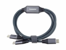 PREMIUMCORD Nabíjecí kabel USB-C, 2xUSB-C na USB-C, 100W, 1m, černá