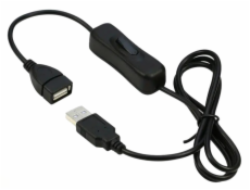PREMIUMCORD Prodlužovací kabel USB 2.0 s vypínačem, 1m, černá