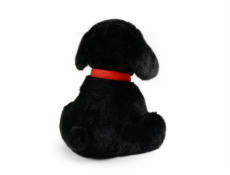Rappa Plyšový pes labrador černý s vodítkem 28 cm ECO-FRIENDLY