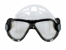 Šnorchlovací set 3 v 1, ČERNÝ/TRANSPARENTNÍ, L/XL, ploutve 42-47, maska, šnorchl