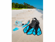 Šnorchlovací set 3 v 1, SVĚTLE MODRÝ, L/XL, ploutve 42-47, maska, šnorchl