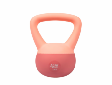 ACRA Soft PVC Kettlebell 1 kg, růžový