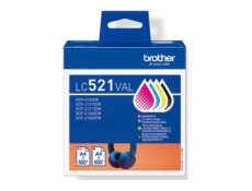Brother LC521 Value Pack - 4-balení - cerná, žlutá, azurová, purpurová - originální - závesný box - inkoustová cartridge - pro Brother DCP-J1260W, DCP-J1310DW, DCP-J1313DW