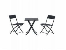 ExtraLink Černý les | Malá sada zahradního nábytku | dvě židle + černý stůl