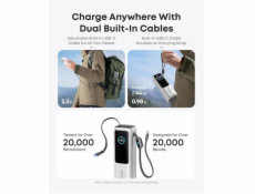 Powerbanka Anker 25000mAh, 165W s kabelem USB-C stříbrná