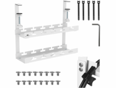 Organizér kabelů Maclean pod stůl, max. zatížení 5 kg, 2 úrovně, bílá, MC-104 W
