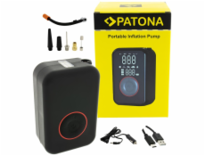 PATONA cestovní mini kompresor do auta, na kolo/ powerbank 4000 mAh/ LED SOS/ USB-A/ USB-C/ LCD