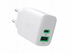 Green Cell 30W nabíječka do zásuvky 1x USB-C 1x USB-A bílá