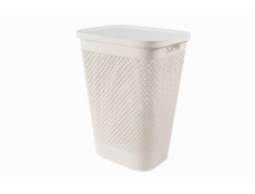 Koš na prádlo Curver Pure 55 l krémový s víkem