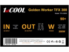 1stCOOL Zdroj Golden Worker TFX 300 88+, 300W, TFX, černá