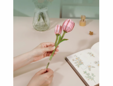 RoboTime 3D dřevěná skládačka Růžový tulipán