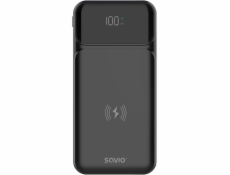 Savio BA-09 externí baterie Lithium-polymerová (LiPo) 37 mAh Bezdrátové nabíjení Černá