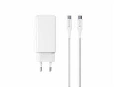 Epico UltraBoost GaN 100W síťová rychlonabíječka EA100 + 1,2m USB-C kabel - bílá