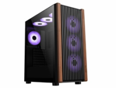 1stCOOL skříň G6 Noble, Mid Tower, ATX, AU, Průhledná Bočnice, 4x 120mm ARGB Fan, Černá