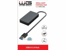 WG - HUB USB-A na 4x USB-A, USB 3.0, 5Gbps, černá