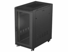 Lanberg 19  22U 600x1000 černá stojatá racková skříň s perforovanými dveřmi (ploché balení)