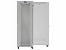 Lanberg 47U 800x1000 šedá stojatá racková skříň s prosklenými dvířky, LCD (ploché balení) V2