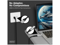 Digitus Adaptérový kabel USB-A - RJ45 Cat. 6A S/FTP, 1 Gbit/s, USB 3.2 Gen 1, LSZH, 5 m
