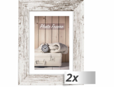 2x1 ZEP Nelson 6 weiß/br.  13x18 Holz Bilderrahmen         V21576