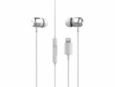 Sluchátka s mikrofonem Yookie Y627 - bílé Stylová sluchátka s Lightning kabelem v bílé barvě