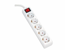 OMEGA Prodlužovací zásuvková lišta s 5 zásuvkami WITH BASIC SURGE PROTECTION 5,0M 16A 5 SOCKET TYPE F SCHUKO GERMAN WHIT