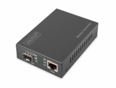 DIGITUS 10 Gigabit Ethernet Media Converter, SFP podporuje 1G, 2,5G, 5G a 10G, otevřený slot